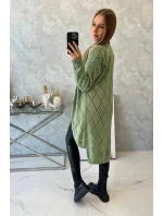 Sveter s geometrickým vzorom tmavo mätový Sveter s geometrickým vzorom tmavo mätový