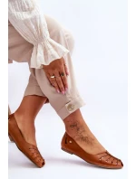 Zazoo 10009 Wygodne Skórzane Baleriny Damskie Brązowe Zazoo 10009 Wygodne Skórzane Baleriny Damskie Brązowe