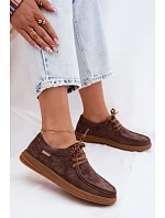 Polobotky z přírodního semiše Vinceza 95391 Hnědé