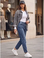 Dámske džínsy Mom Fit s vysokým pásom, modré, FashionStreet UY3104 Dámske džínsy Mom Fit s vysokým pásom, modré, FashionStreet UY3104