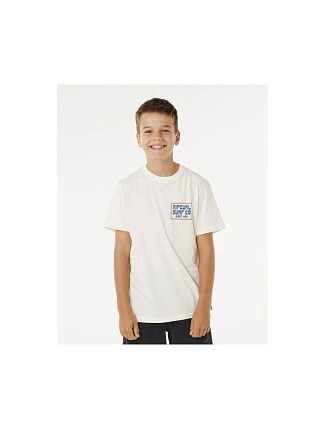 Chlapčenské tričko RIP CURL Pacific Rinse Sunrise Tee-Boy, biele, detské Chlapčenské tričko RIP CURL Pacific Rinse Sunrise Tee-Boy, biele, detské