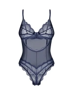 Dámske body Nightly Blue Crotchless Teddy dark blue - Obsessive Dámske body Nightly Blue Crotchless Teddy dark blue - Obsessive
