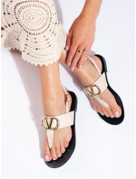 Luxusné sandále dámske hnedé bez podpätku