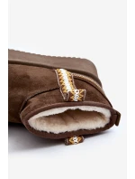 Śniegowce Na Platformie Ze Wzorem Ciemnozielone Udra