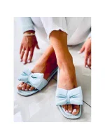 Dámske šľapky s mašľou H47 Svetlo modrá - Sixth Sens Dámske šľapky s mašľou H47 Svetlo modrá - Sixth Sens