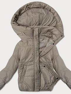 Dámska krátka bunda s kapucňou J Style Beige (16M9237-62)