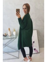 Sveter s netopierími rukávmi tmavo zelený Sveter s netopierími rukávmi tmavo zelený
