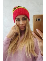 Dámska čiapka Kinga K297 červená+kiwi+čierna