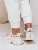 Dámske tenisky na hrubšej podrážke NEWMOVE beige FashionStreet ZY0589