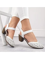 Pohodlné kožené sandále Rieker W RKR650 white