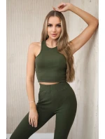 3dielna súprava Vresoviská blúzka, top a legíny khaki + ecru 3dielna súprava Vresoviská blúzka, top a legíny khaki + ecru