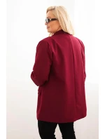 Dámska elegantná plus size bunda bordová