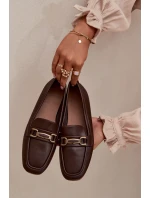 Półbuty Loafersy Damskie Z Ozdobą Brązowe Priscelle