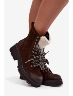 Dámské trapery boty z eko kůže čokoládové Bellora