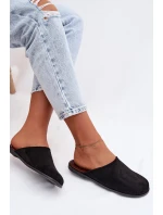 Dámské ploché nazouváky z eko semiše Černé Veronelle