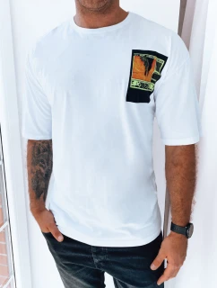 Pánske biele tričko s potlačou FashionStreet RX5301