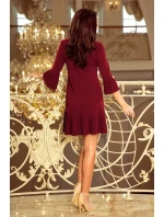 Pohodlné dámske plisované šaty v bordovej farbe model 7606643