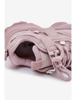 Sneakersy Dziecięce Na Platformie Różowe Hanomess