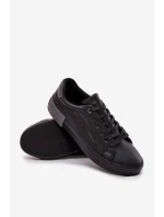 Męskie Trampki Eko Skórzane Big Star OO174019 Czarne