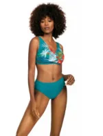 Dámske dvojdielne plavky Bali 8 S690BL8-2 zelená s kvetmi - Self