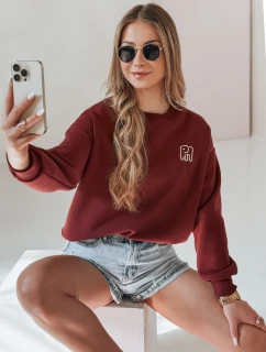 Dámska nadrozmerná mikina s výšivkou SOFTSLON bordová FashionStreet BY1430