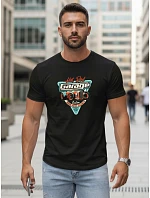 Pánske bavlnené tričko s potlačou HOT ROD GARAGE čierne FashionStreet NX5093R Pánske bavlnené tričko s potlačou HOT ROD GARAGE čierne FashionStreet NX5093R