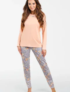 Talianska móda Kasali long length sp. farba:salmon/print