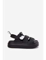 Sandały Damskie Na Platformie Czarne Nitavelia