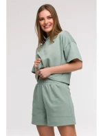 B295 Šortky s vreckami - mentolové