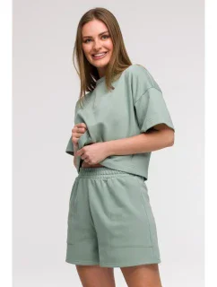 B295 Šortky s vreckami - mentolové