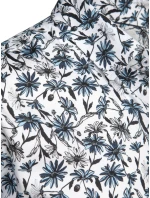 Pánska kvetinová biela košeľa FashionStreet DX2668 Pánska kvetinová biela košeľa FashionStreet DX2668