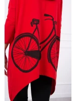Mikina s potlačou kolesa červená