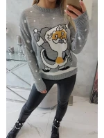 Sveter s Otcom Vianoc šedý Sveter s Otcom Vianoc šedý