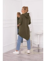 Zateplená mikina s dlhším chrbtom vo farbe khaki Zateplená mikina s dlhším chrbtom vo farbe khaki