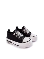 Dziecięce Skórzane Trampki BIG STAR KK374041 Czarno-Białe
