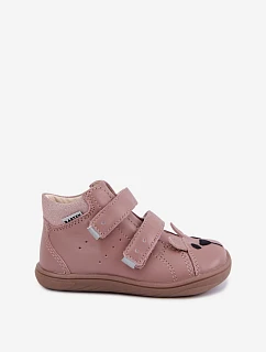 Kožené barefoot boty pro dívky Bartek 8631985 Růžové