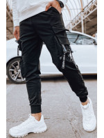 Pánske čierne nákladné nohavice Dstreet UX4214