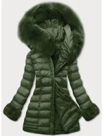 Dámska prešívaná zimná bunda s kapucňou khaki (w750-1) Dámska prešívaná zimná bunda s kapucňou khaki (w750-1)