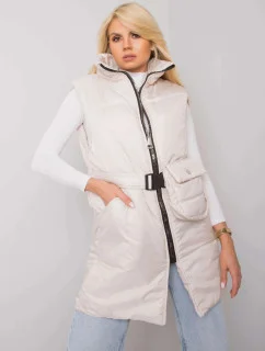 Ecru pérová vesta so stojatým golierom Továrenská cena (612)