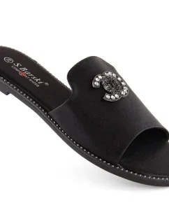 Pohodlné žabky so zirkónmi S.Barski W OLI258A black
