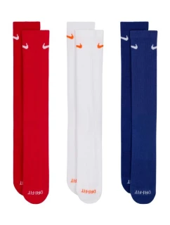 Ponožky Nike Everyday Plus Cushioned 3 páry červená, biela, námornícka modrá SX6888 996
