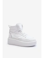 Zazoo 3392/X Dámska kožená športová obuv na platforme White Zazoo 3392/X Dámska kožená športová obuv na platforme White