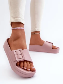 Dámske penové žabky s platformou a prackou Big Star NN274A663 Pink