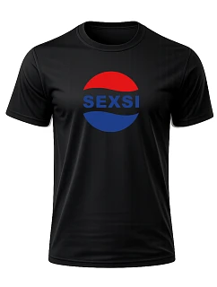 Pánské bavlněné tričko s potiskem - SEXSI - černé