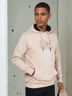 Pánska mikina s kapucňou béžová FashionStreet BX5714