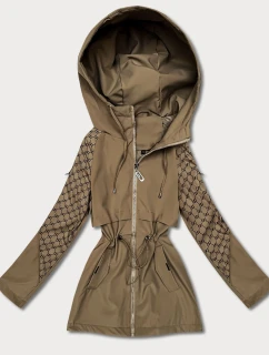 Dámska khaki bunda s monogramom Goodlookin (KK60412-2#)