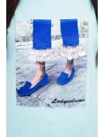 Blúzka s 3D grafikou so zirkónmi mint Blúzka s 3D grafikou so zirkónmi mint