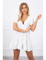 Šaty s obálkovým výstrihom ecru