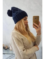 Milano fleecová čiapka K203 navy blue melange+green