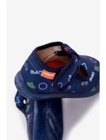 Kapcie Milami Dziecięce Elastyczne Na Rzepy Granatowe Ambette